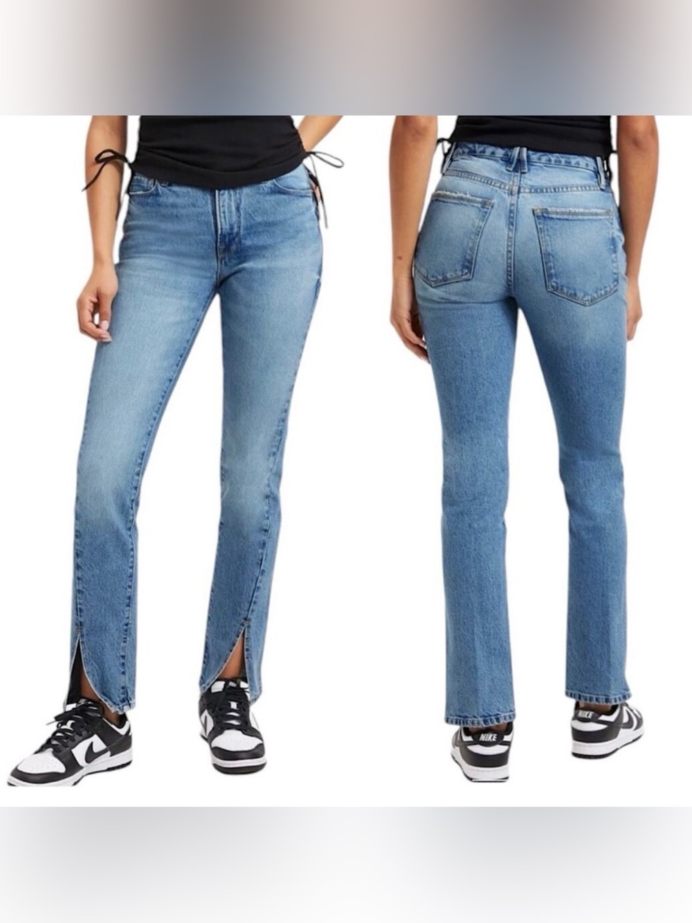 GOOD AMERICAN Good Boy Classic Twisted Slit Split Ankle Denim Jeans Plus Size 20